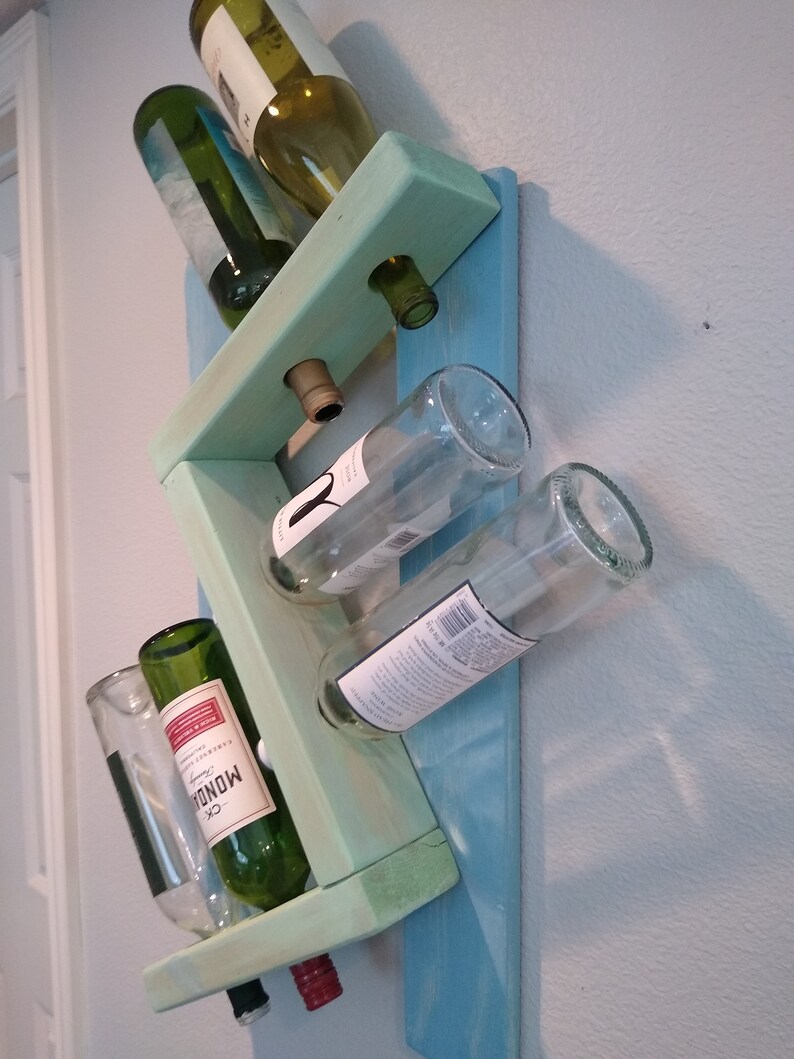 Wine Bottle Holder / Nautical / Distressed / Beach / Wine Rack Etsy