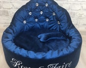Personalized pet bed, Exclusive Dog Bed, Unique Cat Bed, velvet Bed for small Breeds, luxury puppy Bed