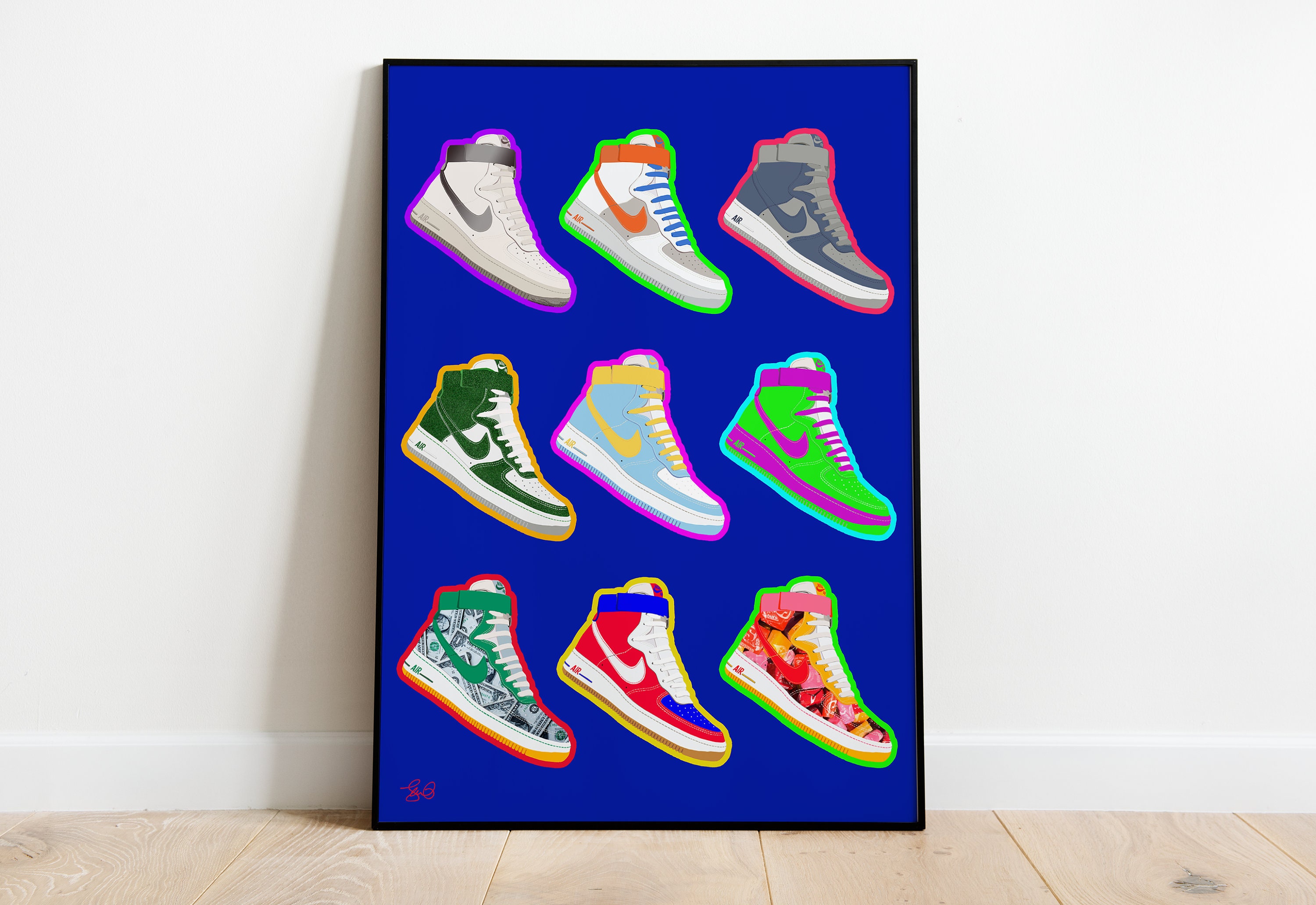 Affiche d'art Pop Art Nike Sneakers - Kid you not, par Wacka