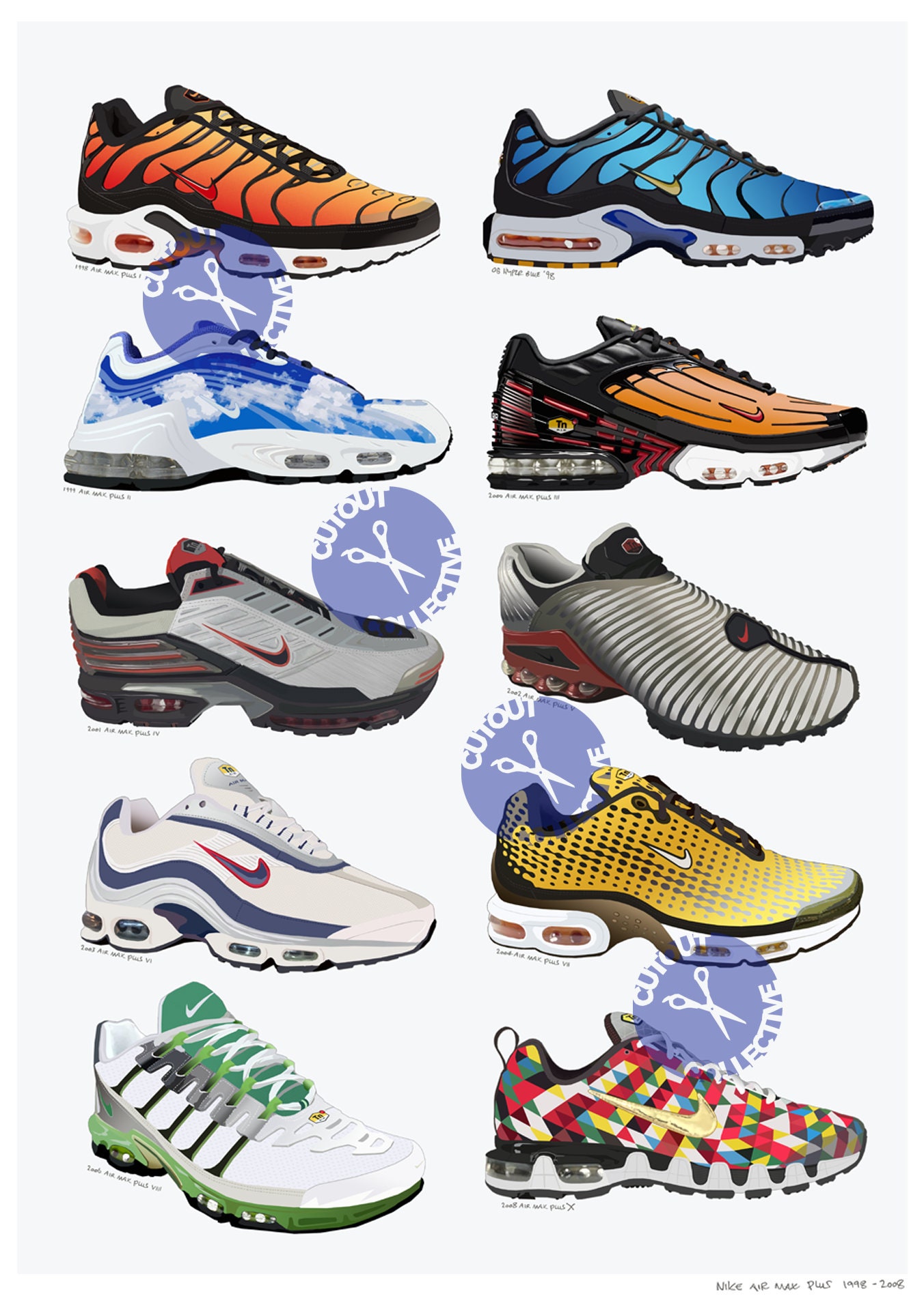 TN History 1998 2008 Art Poster Air Max Plus Tn - Etsy