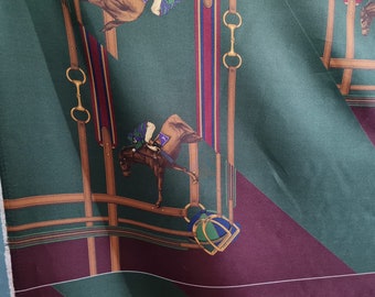 Ralph Silk Twill Fabric with jockey pattern non stretch,sold by panel 140*150cm