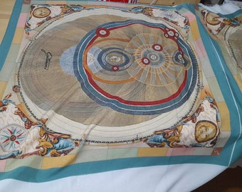 Tessuto in chiffon di seta italiana venduto da pannelli, planetario design Gattinoni / 110 * 90cm