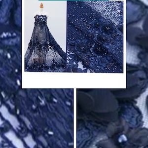 Exclusive fabric 3d applique ornament bead embroidery fabric/Limited Only!
