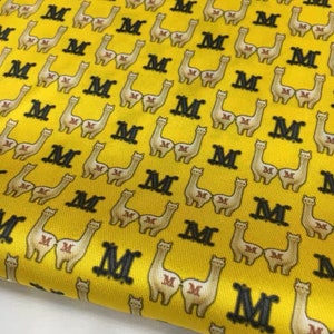 Italian Silk twill stretch fabric with lamas print,color yellow