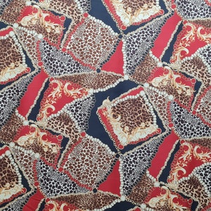 Italian silk polyester fabric Baroque and tiger print pattern limited quantity