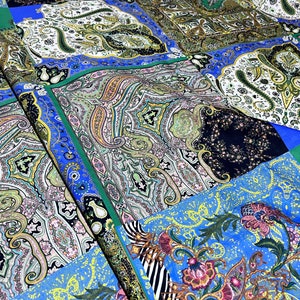 Etro cotton fabric with Paisley and patchwork design