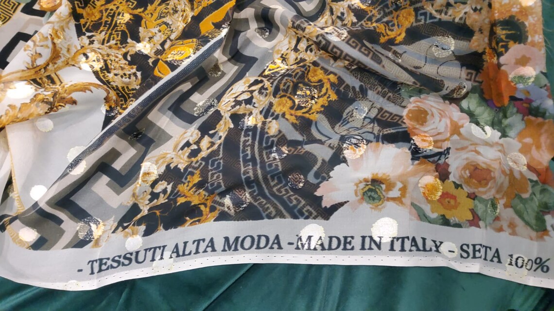 Devore Floral Pattern Exclusive Silk Chiffon Devore With Velvet Dots,floral Pattern - Etsy