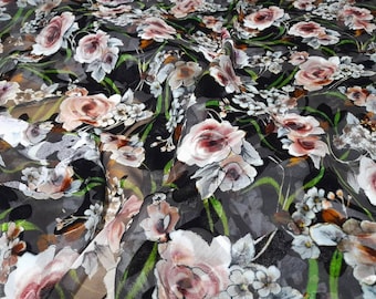 Italian Designer burnt out silk velvet floral pattern,Exclusive Limited edition fabric
