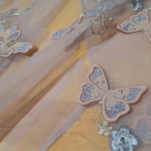 Broderie Georges 3D tissu/Exclusif Haute Couture tissu papillon applique broderie. Couleur #1