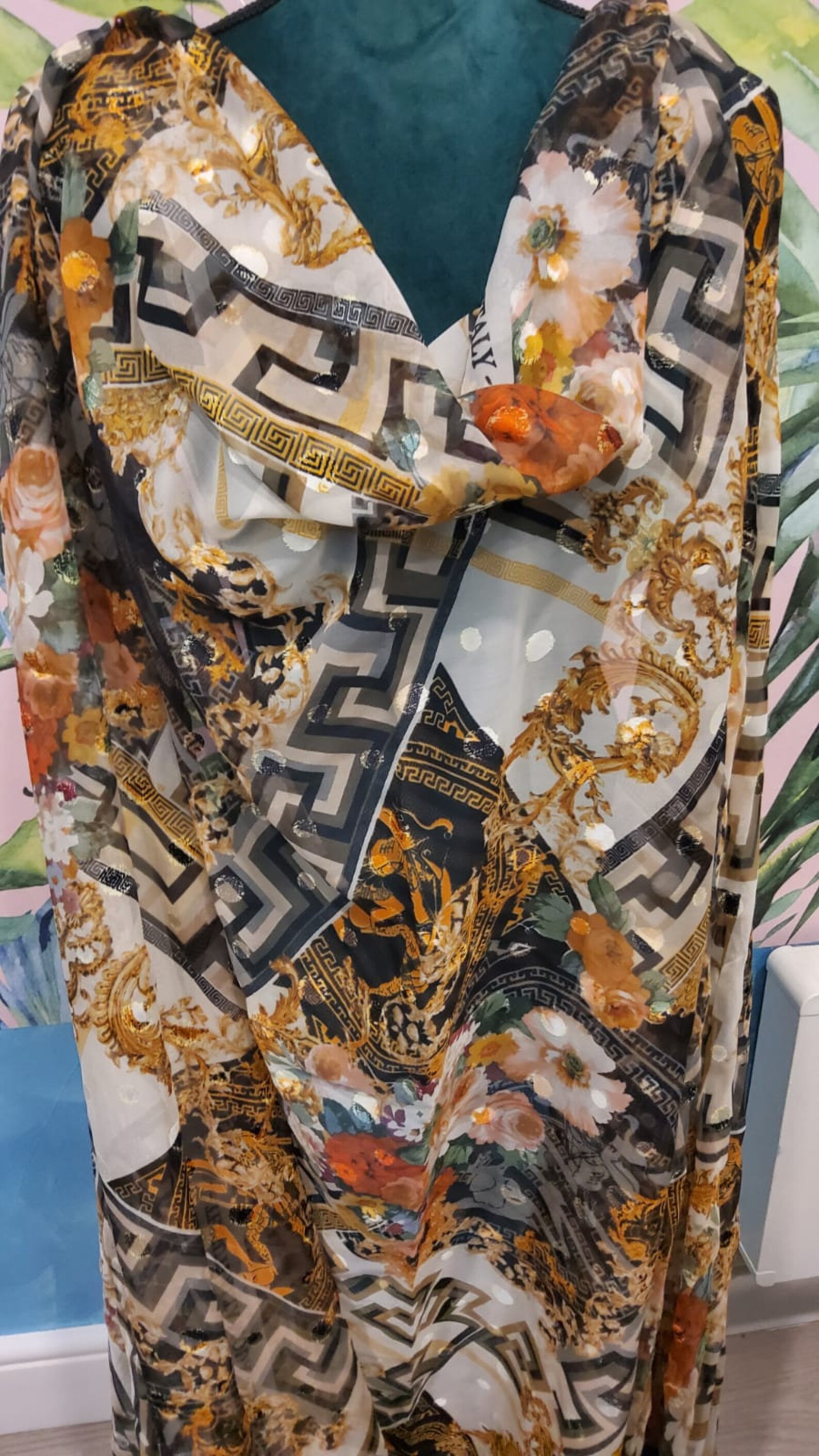 Devore Floral Pattern Exclusive Silk Chiffon Devore With Velvet Dots,floral Pattern - Etsy