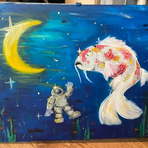 The Sea and the Stars surreal mirror painting
