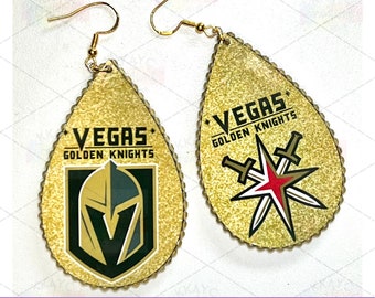 Vegas Golden Knight Earrings - Handcrafted