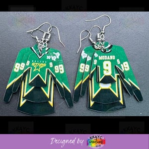 Dallas Stars Modano Earrings - Handcrafted