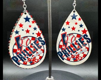 Phillies Retro Earrings - Handcrafted
