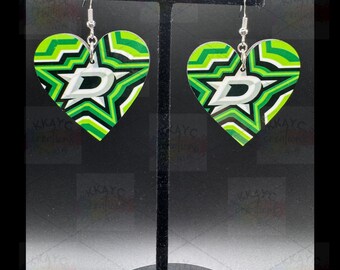 Retro Dallas Stars Earrings - Handcrafted