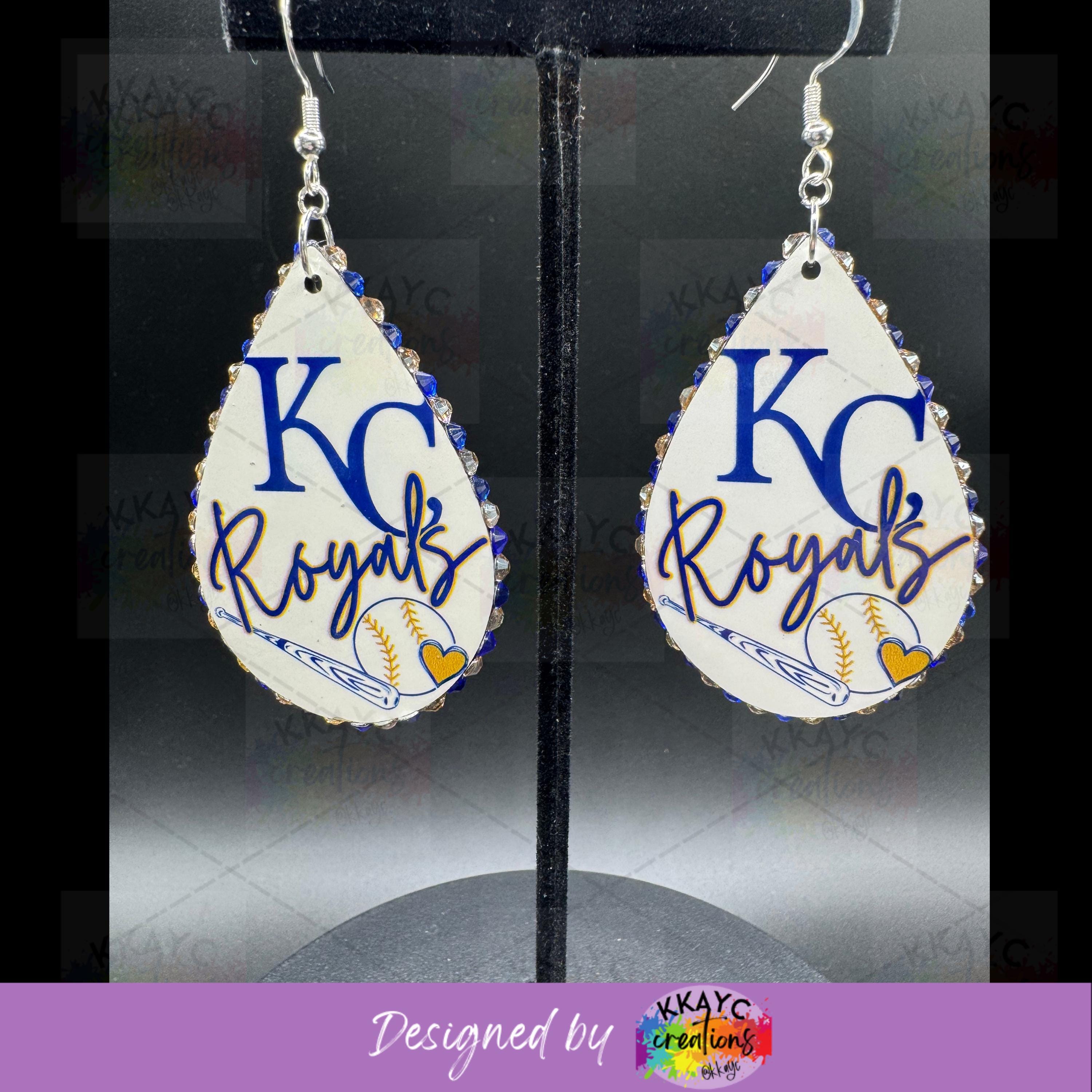 KC Royals Earrings - Handcrafted