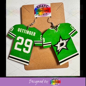 Orecchini giocatore dei Dallas Stars - Realizzati a mano