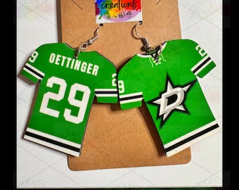 Dallas Stars Player Earrings - Handcrafted