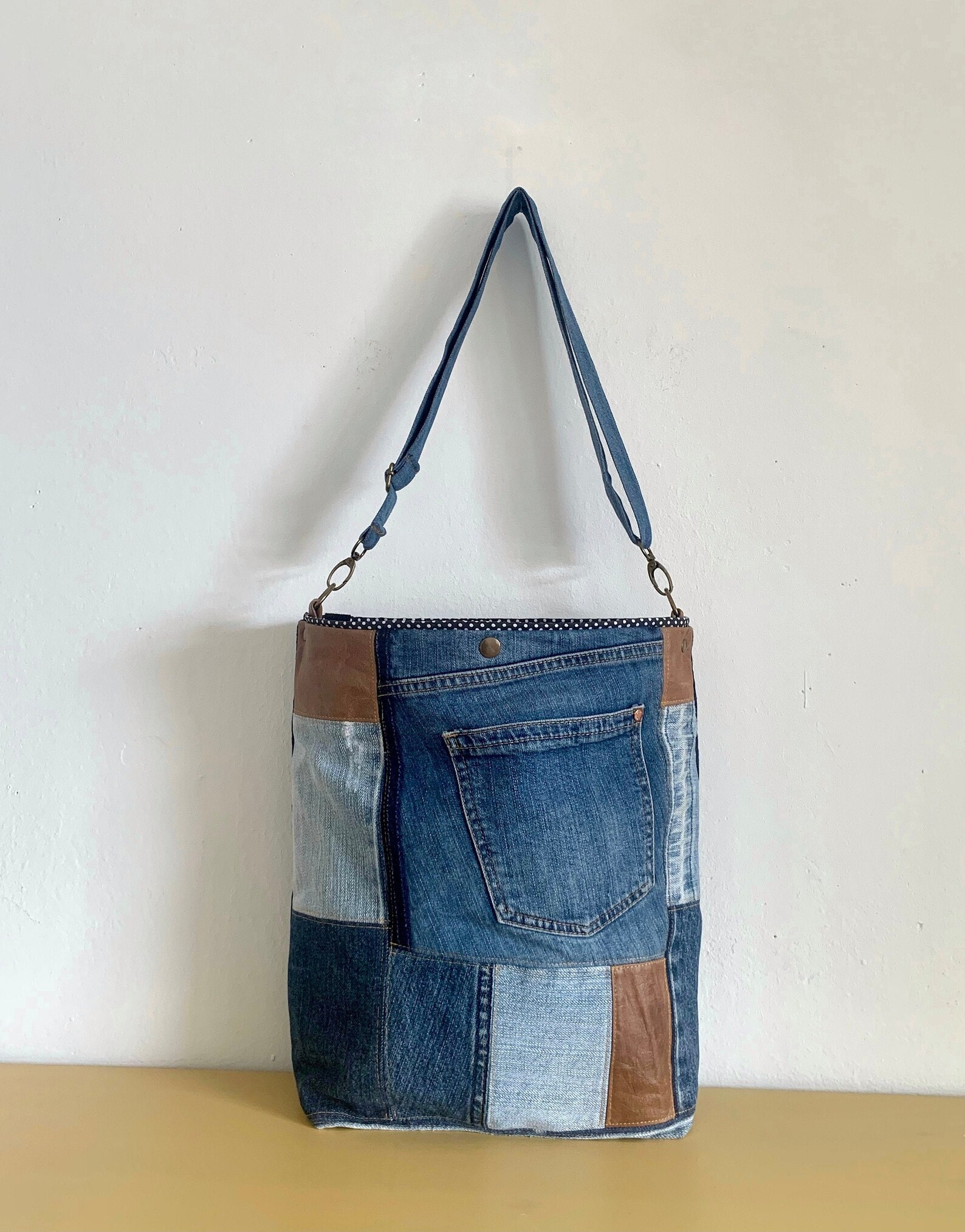 Handmade crossbody denim bag Small handmade denim crossbody Etsy