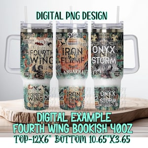 40oz Bookish tumbler png, RY books, Popular Book Series png
