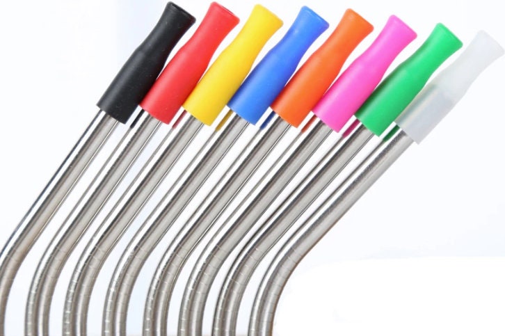 Reusable Silicone Straw Tip Covers (30 Pcs) Includes Set of Tips and  Silencers