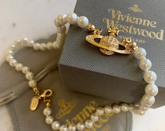 Vivienne Westwood Pearl GOLD Orb Choker 