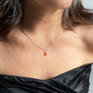 Citrine Teardrop Necklace: 14k Gold Filled November Birthstone