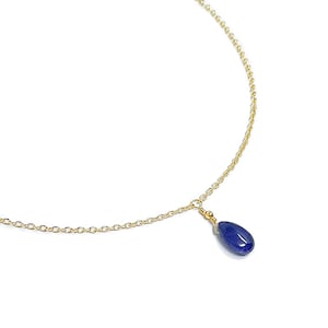 SAPPHIRE PENDANT NECKLACE, gold sapphire necklace, September birthstone necklace, dainty necklace, minimalist necklace, gift for her