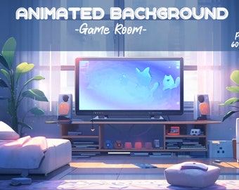 Animerad Lo-Fi-lägenhets virtuell bakgrund: VTuber-spelrum