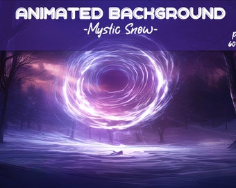 Animierter VTuber Hintergrund: Mystic Snow Forest Stream Overlay