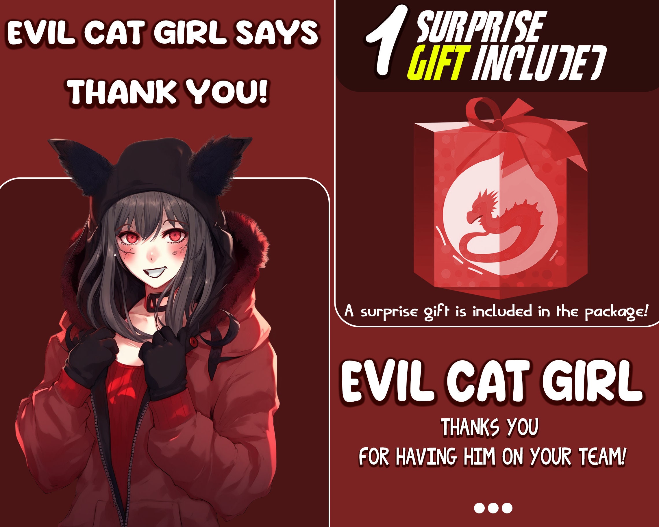Evil Cat Girl Pngtuber: Anime Avatar With 12 Expressions - Etsy