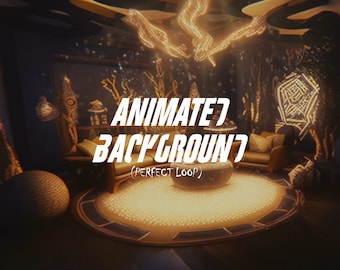 Animated Cozy Room Background: Gold Royal (.mp4) Loop
