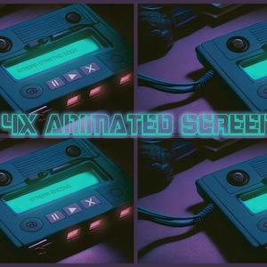 Animated Walkman Tape / Twitch /Lofi Screen Overlays /Aesthetic Stream Package /Retro /Custom/Chill /BRB/Overlay/Streamer/Casette/ Purple