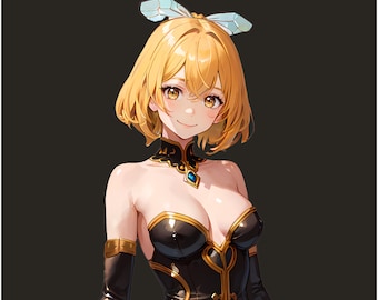 Bienenmädchen PNGTuber, 2D Vtuber Modell, Twitch Objekt