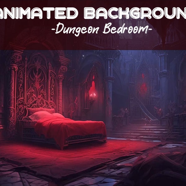 ANIMATED VTUBER BACKGROUND / Red Succubus Dungeon Bedroom / Magic / Perfect Loop Aesthetic Screen / Stream Overlay / Premade / Stream / Red