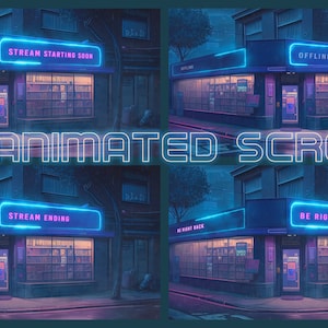 Animated Lofi Shop Twitch Stream Overlay Package (Digital Download)