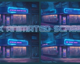 Animated Lofi Shop Twitch Stream Overlay Package (Digital Download)