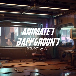 Animated Cyberpunk Study Room Background / Youtube /Perfect Loop Aesthetic Screen / Vtuber / Custom/ Sci-fi / Stream / Streamer / Fiction