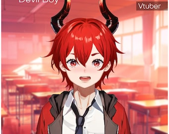 Astaroth Teufelsjunge Vtuber Modell - Gebrauchsfertig, Ganzkörper