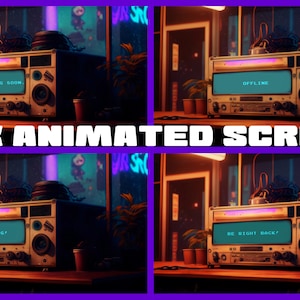 ANIMATED Lofi Radio Stream Screens /Chill Vibes/ Twitch screens /Animated Starting soon/Stream ending/Starting Soon/Offline/Animated Overlay
