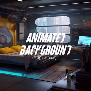 Neon Cyberpunk Hacker Room Animated Background - Perfect Loop Aesthetic Screen for Youtube, Twitch, and Vtuber- Sci-Fi Design for Streamers