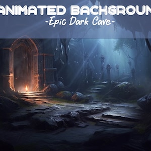 ANIMATED VTUBER BACKGROUND / Epic Dark Cave / Perfect Loop Aesthetic Screen / Stream Overlay / Custom / Goth / Stream / Streamer /