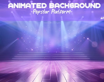 ANIMATED VTUBER BACKGROUND / Popstar Scene / Singer Perfect Loop Aesthetic Screen / Stream Karaoke Overlay / Custom / Streamer / Purple