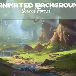 SFONDO ANIMATO VTUBER / Foresta segreta mistica / Schermo estetico Perfect Loop / Sovrapposizione flusso / Personalizzato / Goth / Flusso / Streamer /
