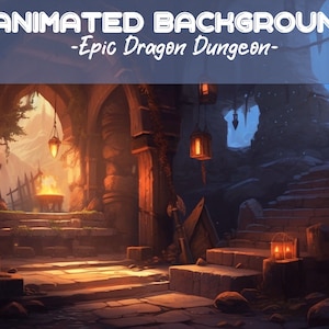 ANIMATED VTUBER BACKGROUND / Epic Dragon Dungeon / Perfect Loop Aesthetic Screen / Stream Overlay / Custom / Fire / Stream / Streamer /