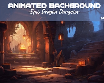 Fondo de VTuber animado de Dragon Dungeon (MP4 y PNG)