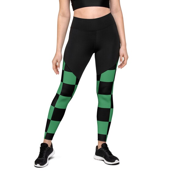 Black And Green Workout Leggings