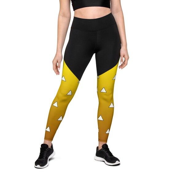 Demon Anime Yellow Sports Leggings - Etsy
