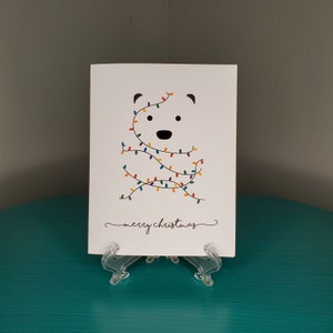 Carte de Noël minimaliste ours polaire