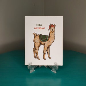 Feliz Navidad Llama Holiday Card